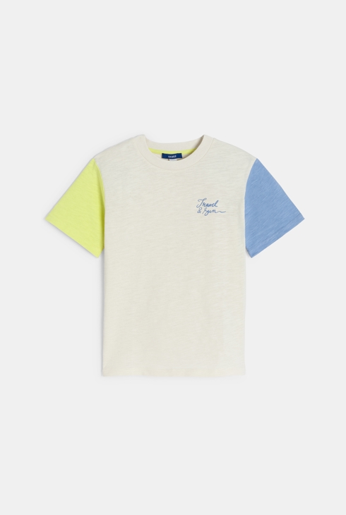 T-shirt manches courtes colorblock blanc Garçon 2