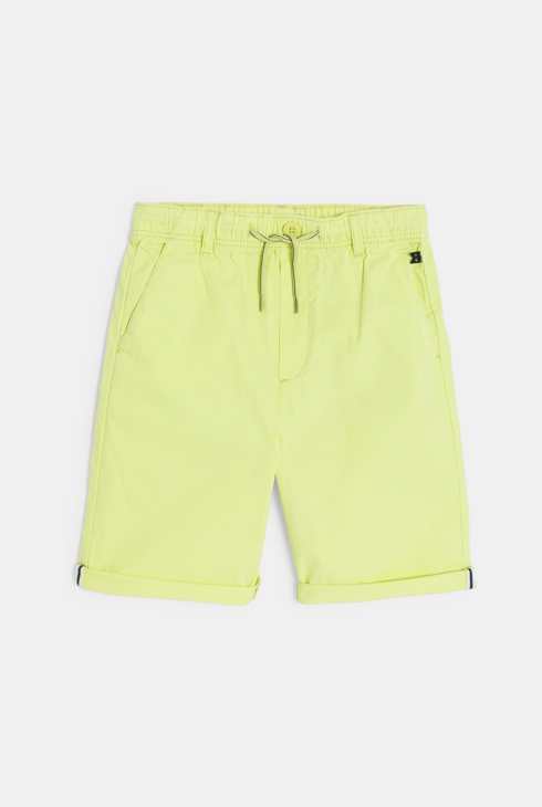 Short uni en toile jaune Garçon