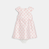 Robe jacquard palmiers rose bébé fille