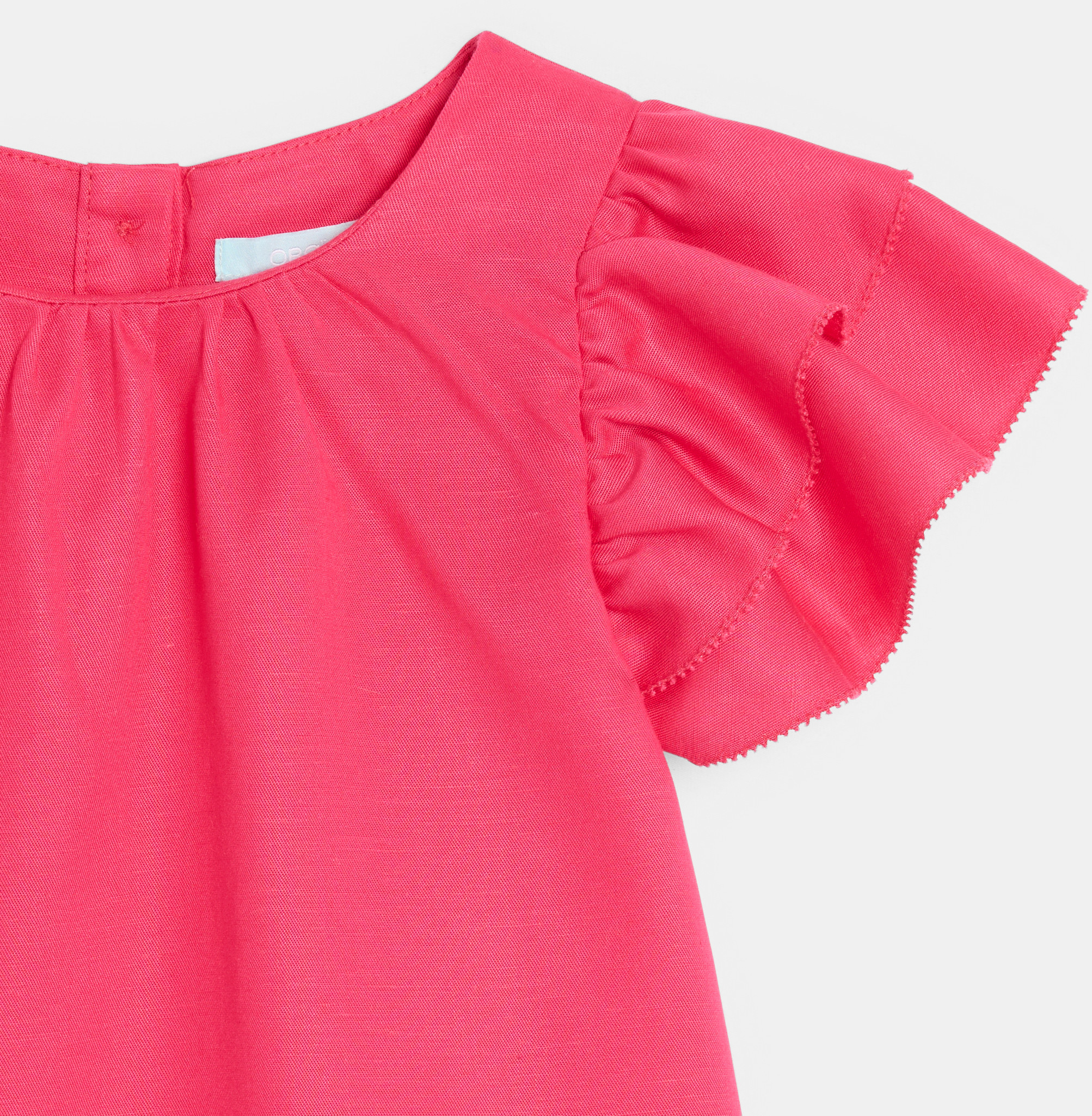Robe manches volantées rose bébé fille