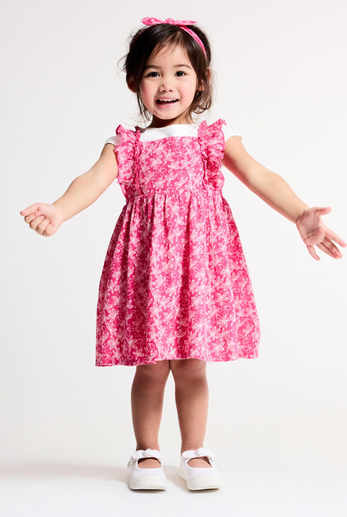 Baby girl's floral dress and pink T-shirt 1