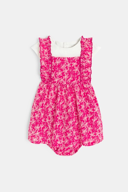 Baby girl's floral dress and pink T-shirt 2