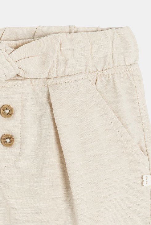 Fließende beige Hose aus Baumwolljersey Kleinkind Mädchen 2