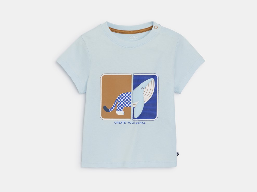 Modisches T-Shirt Tiere blau Kleinkind Junge 1