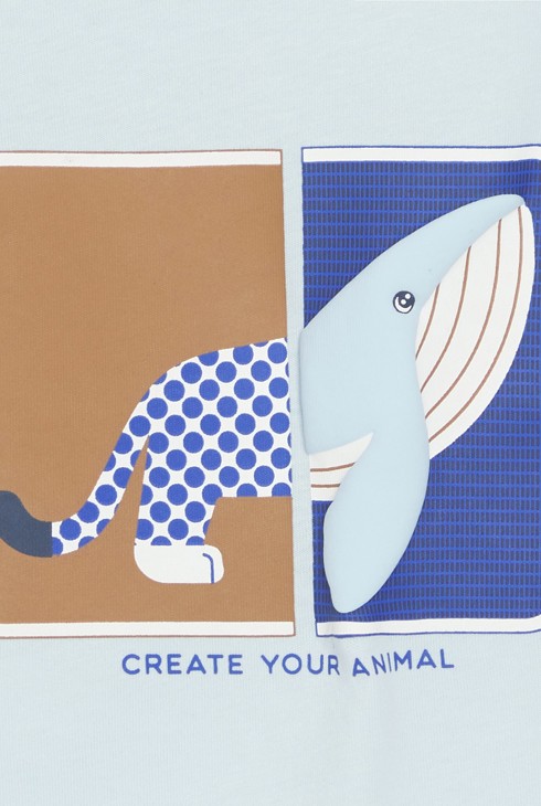 Vesela plava majica s motivom životinja za dječake 2