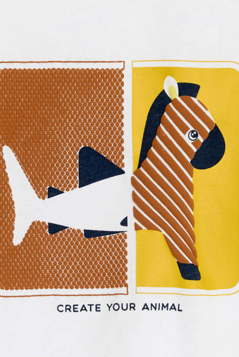 Vesela bijela majica s motivom životinja za dječake 2