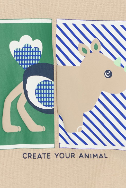 Zabavna bež majica s motivom životinja za dječake 2