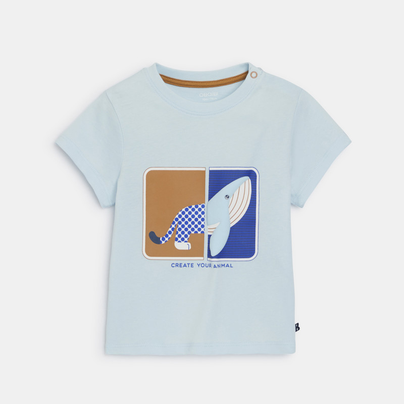 Modisches T-Shirt Tiere blau Kleinkind Junge