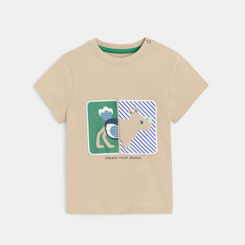 Lustiges T-Shirt Tiere beige Kleinkind Junge