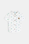 Chemise manches courtes imprimée blanc bébé garçon