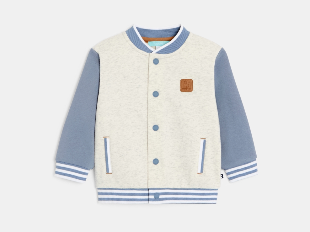 Collegejacke Molton Kaninchen blau Kleinkind Junge 1