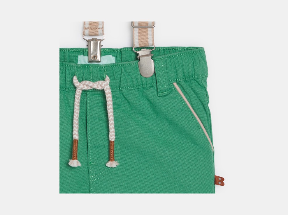 Bermuda-Shorts mit Trägern modische Baumwolle grün Kleinkind Junge 2