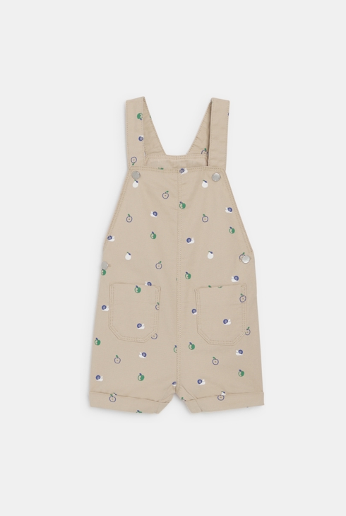 Salopette courte fruits gris bébé garçon 1