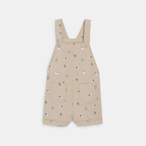 Salopette Courte Fruits Gris Bébé Garçon - Imprimé Vert - 18M - OBAIBI