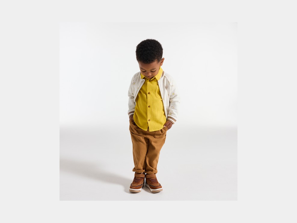 Teddy zippé molleton chiens beige bébé garçon 1