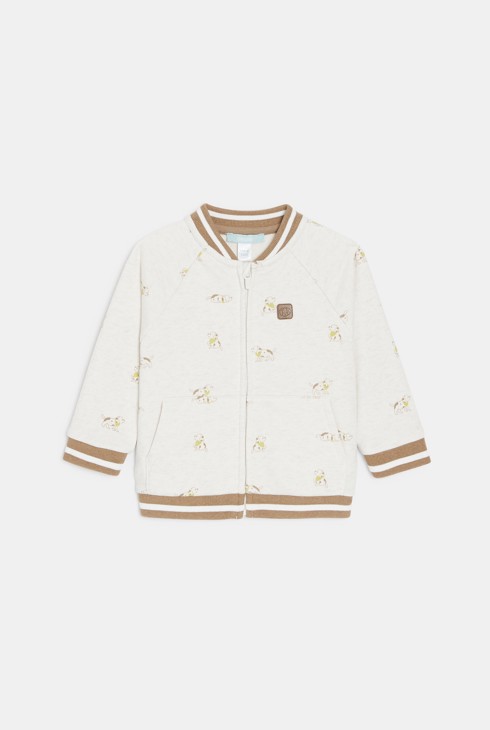 Jaqueta teddy moletó amb cremallera gossos beix bebè nen 2