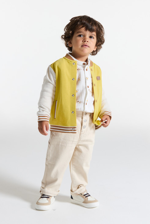 Blouson teddy molleton chien jaune bébé garçon 1