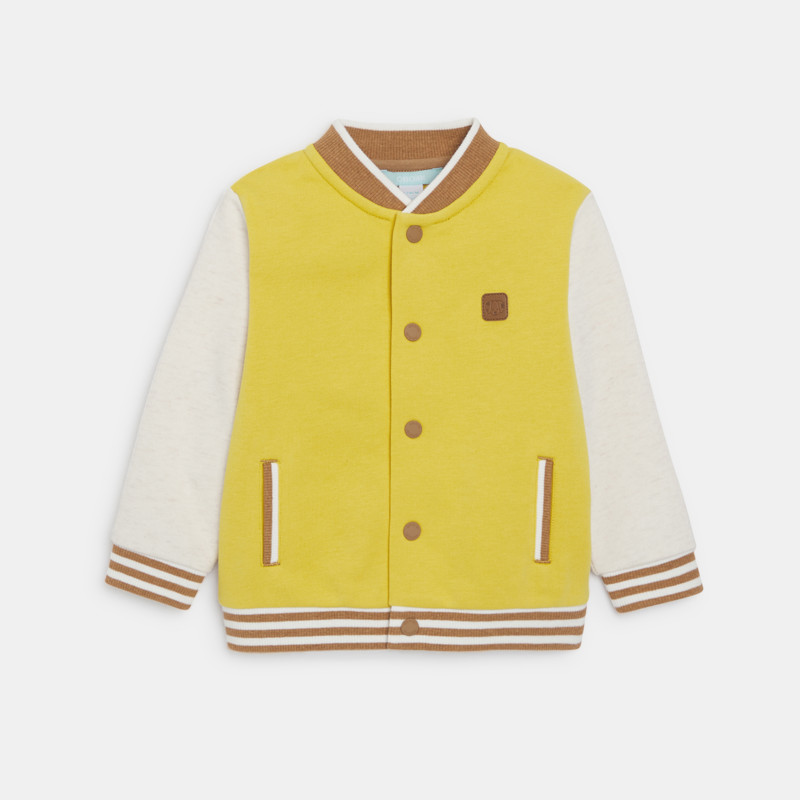 Collegejacke Molton Hund gelb Kleinkind Junge