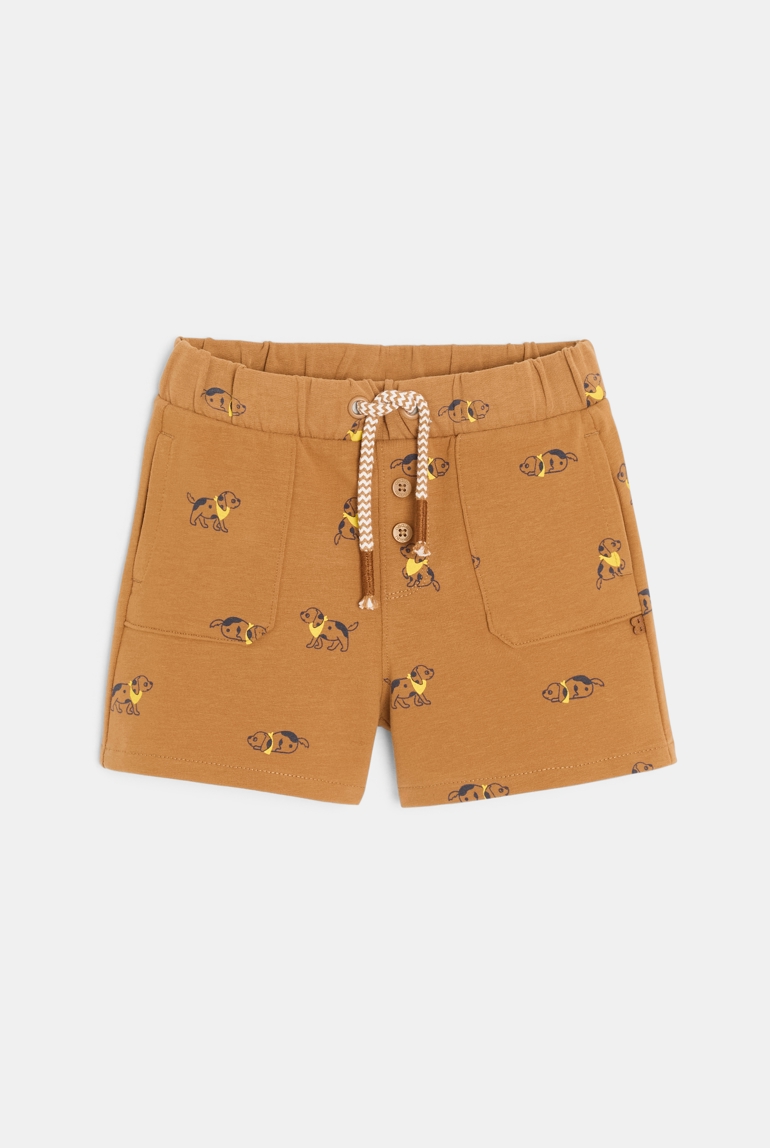 Short algodón flexible perros marrón bebé niño 1