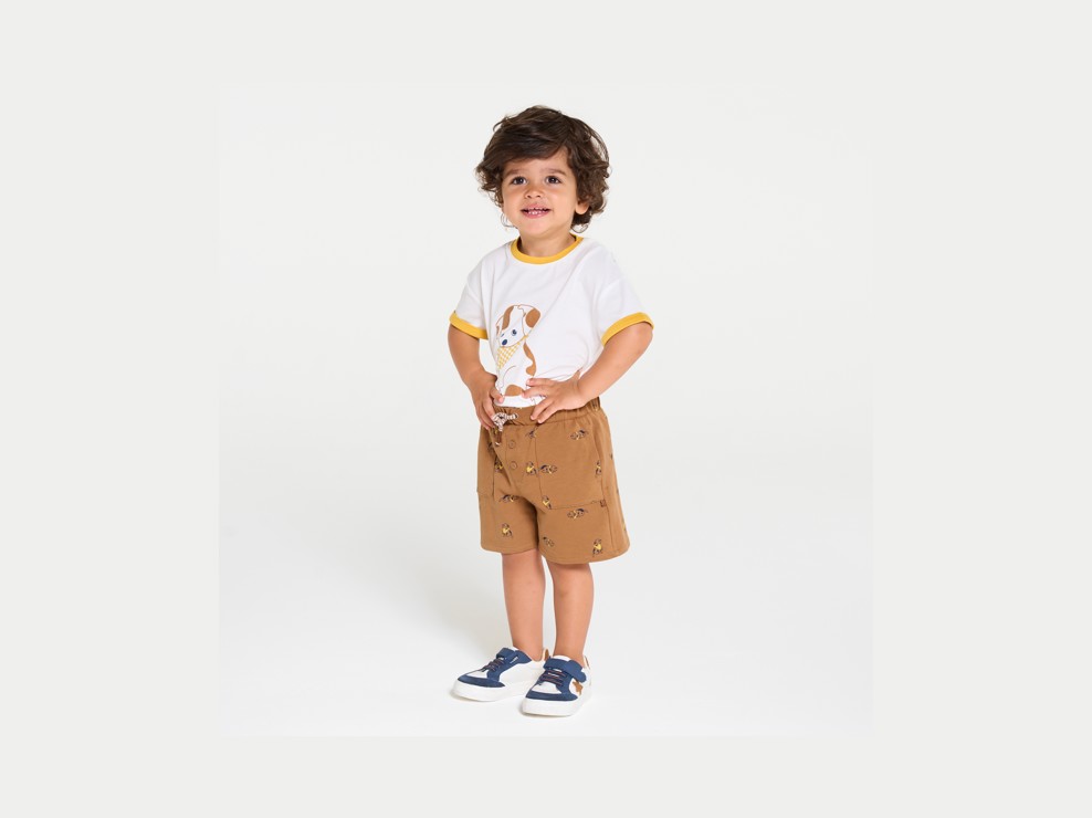 Shorts weiche Baumwolle braun Kleinkind Junge 1