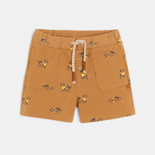 Short Coton Souple Chiens Marron Bébé Garçon - Imprimé Marron - 12M - OBAIBI