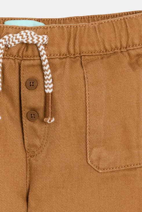 Pantalon coton à poches marron bébé garçon