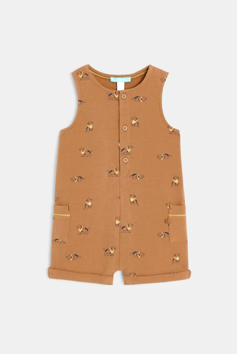 Combi courte chiens marron bébé garçon 1