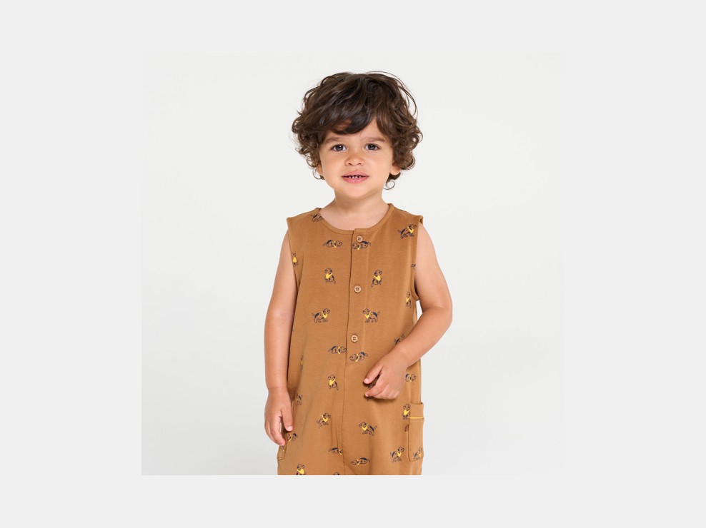 Mono corto perros marrón bebé niño 1