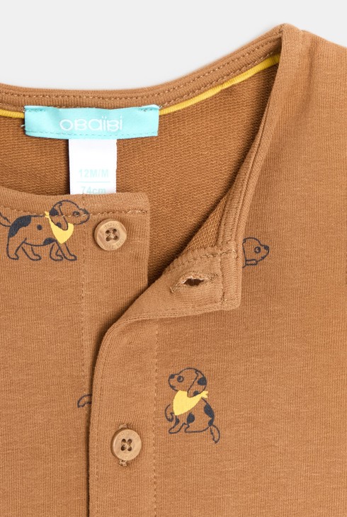 Combi courte chiens marron bébé garçon 2