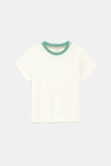 Salopette courte rayée et tee-shirt vert bébé garçon 3
