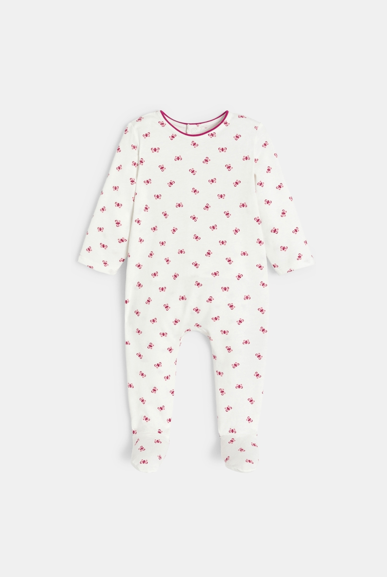 Dors-bien jersey de coton papillons blanc bébé fille 1