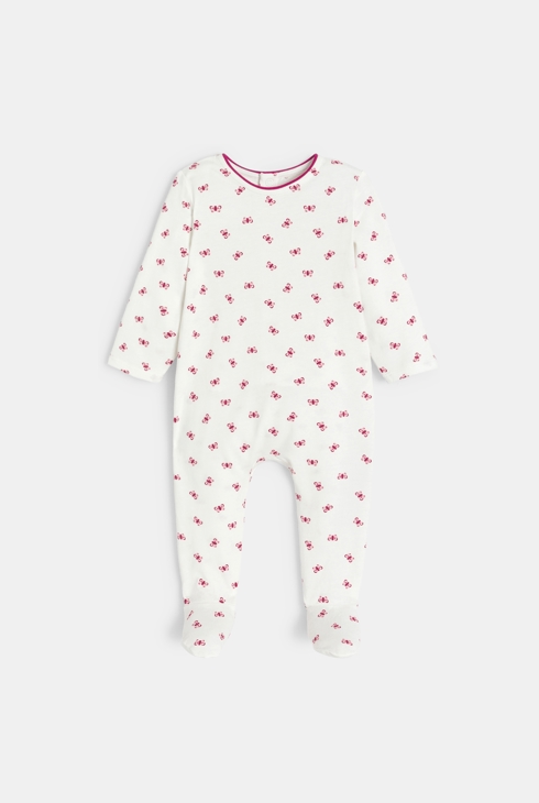 Dors-bien jersey de coton papillons blanc bébé fille