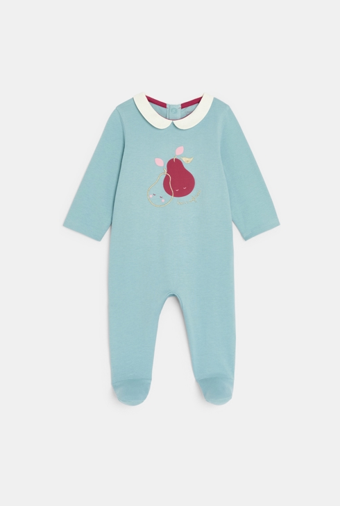 Dors-bien coton poires vert bébé fille