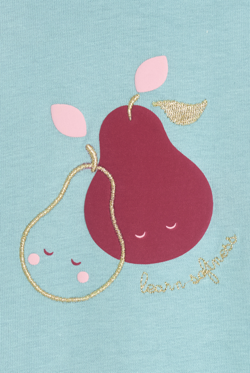 Dors-bien coton poires vert bébé fille