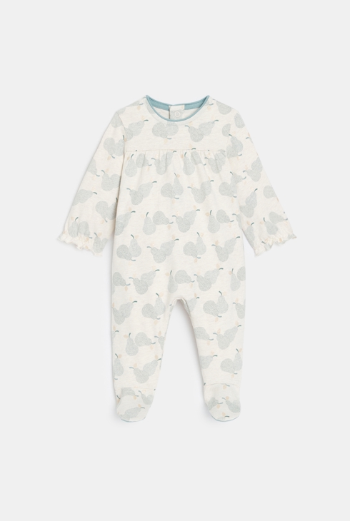 Dors-bien jersey de coton poires beige bébé fille