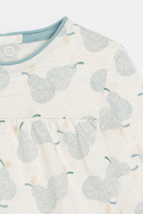 Dors-bien jersey de coton poires beige bébé fille