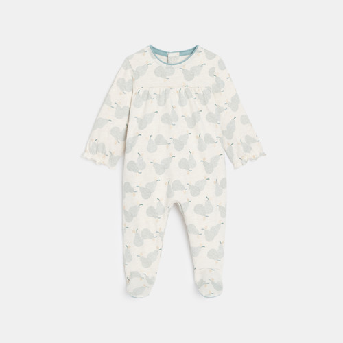 Dors-bien Jersey De Coton Poires Beige Bébé Fille - Beige Chiné - 1M - OBAIBI