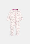 Dors-bien maille fleurs rose bébé fille