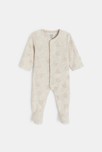 Dors-bien velours jacquard beige bébé fille