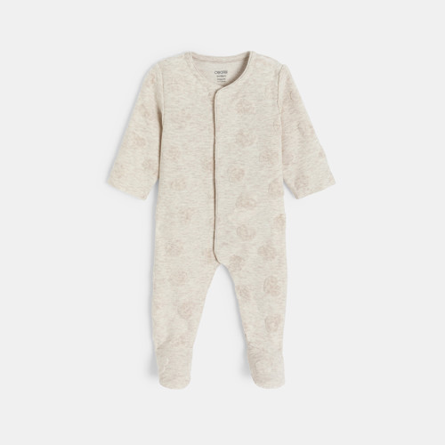 Dors-bien Velours Jacquard Beige Bébé Fille - Beige Chiné - 0M - OBAIBI