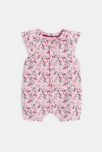 Combi courte jersey fleuri rose bébé fille