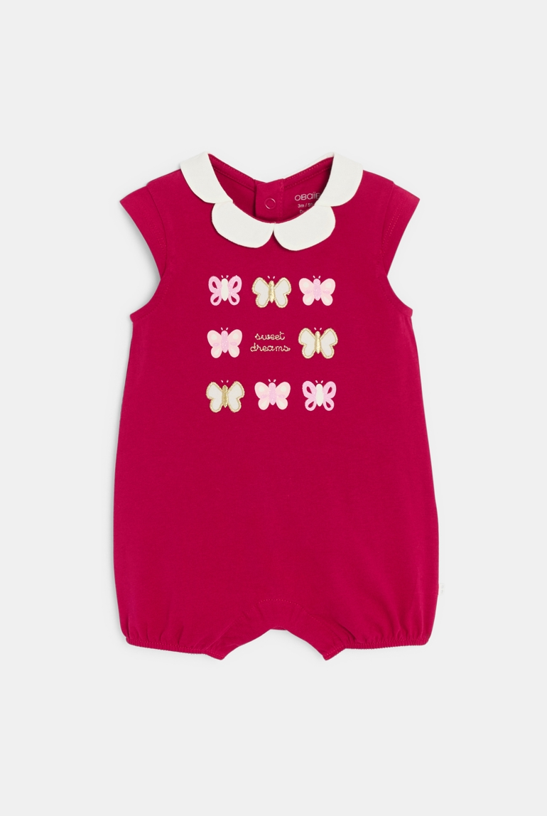 Combi courte papillons rose bébé fille 1
