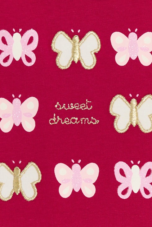 Kurzer rosa Overall Schmetterlinge Kleinkind Mädchen 2