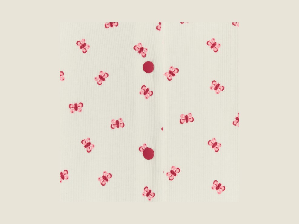 Tutina senza piedini rosa con farfalla per neonata 2