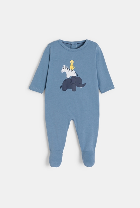 Dors-bien coton animaux bleu bébé garçon