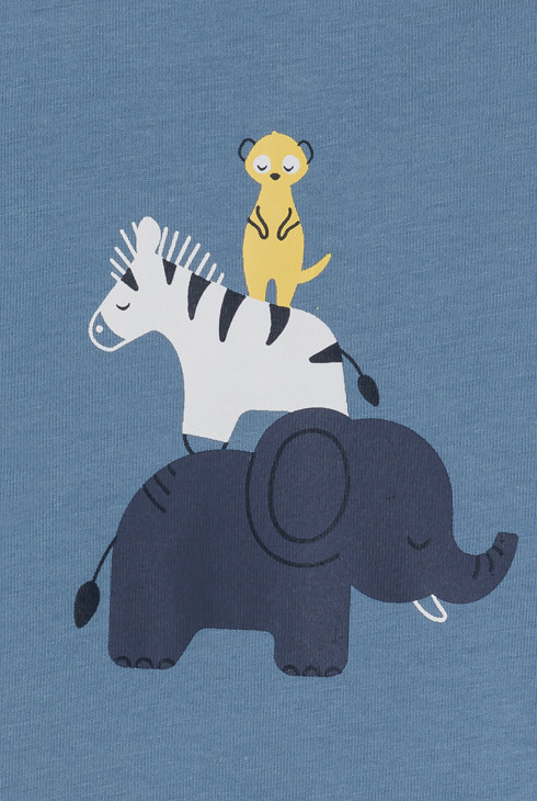Plava jednodijelna pidžama s motivima životinja za dječake 2