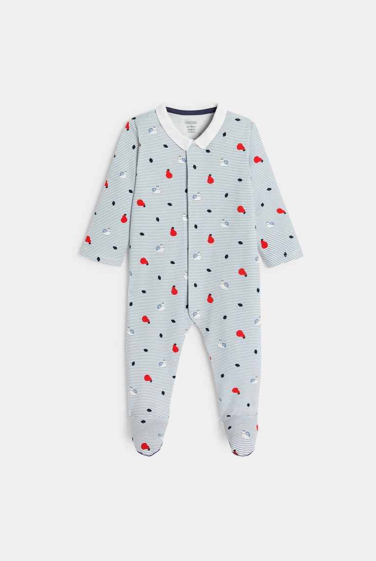 Dors-bien rayé bleu bébé garçon 1
