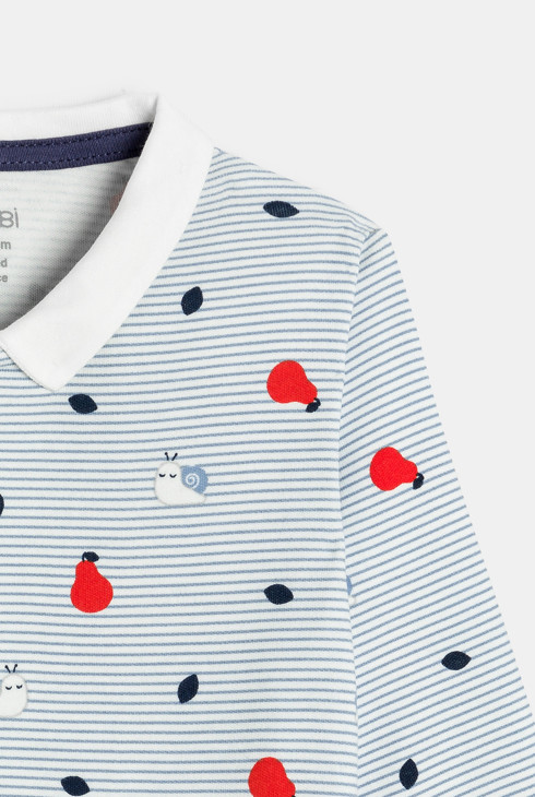 Baby boy's blue striped sleepsuit 2