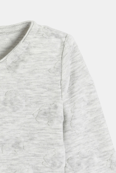 Dors-bien velours jacquard gris bébé garçon