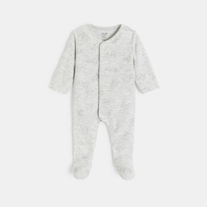 Strampler Samt Jacquard grau Kleinkind Junge